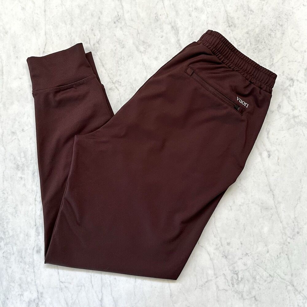 Vuori Sunday Performance Jogger Pants Oxblood Maroon Men's Large Tapered Leg